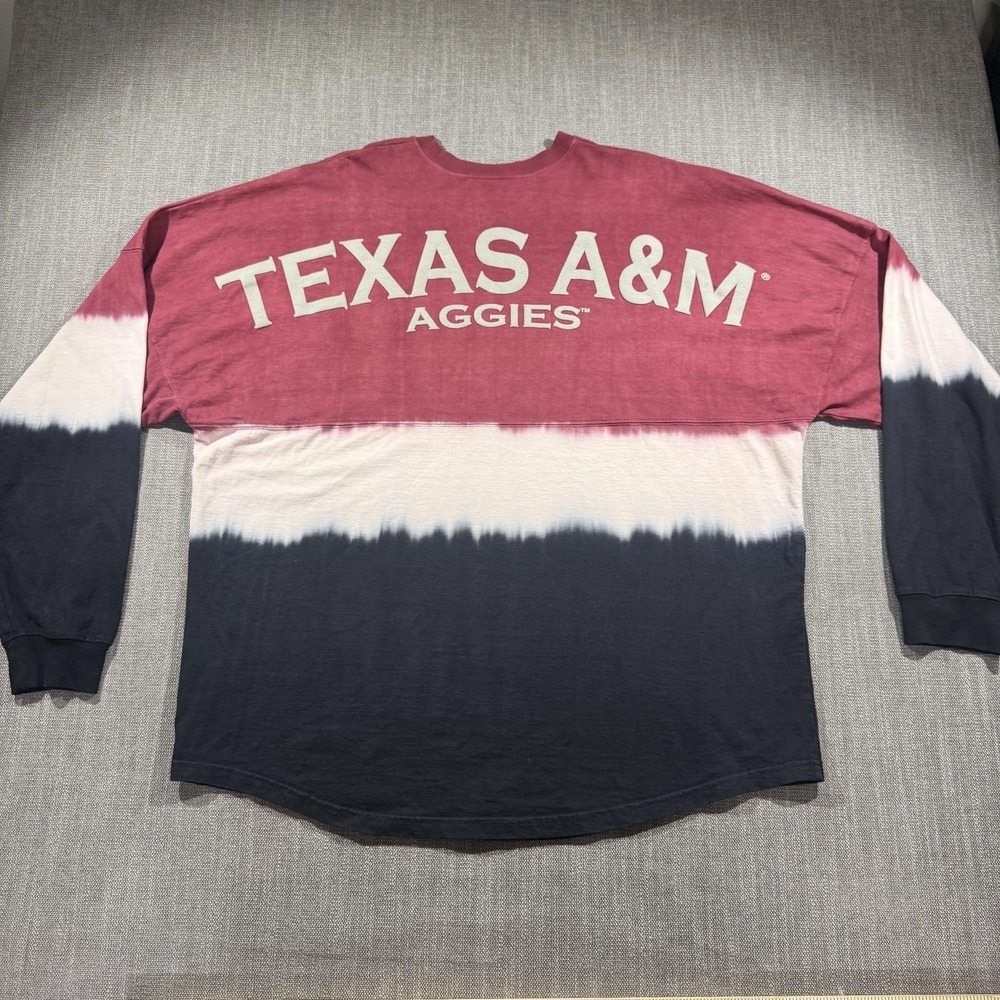 Texas A&M Aggies Shirt Womens XL Maroon NCAA Football Spirit Jersey Tie Dye